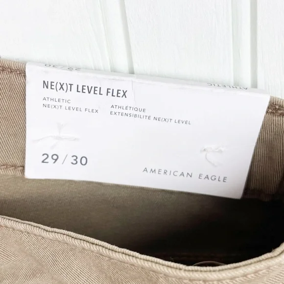 NEW American Eagle Men's Next Level Flex Athletic Tan Khaki Jeans Size 29 x 30 - Picture 8 of 10